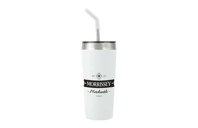 vacuum tumbler with logo and straw