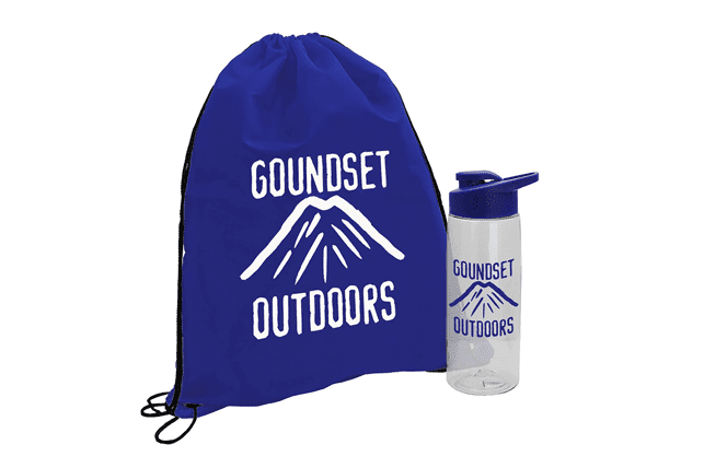 Branded Drawstring Backpack and Bottle Combo